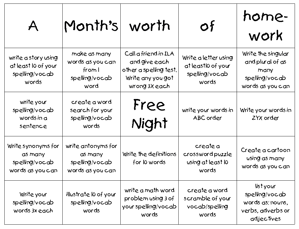 Homework Grid